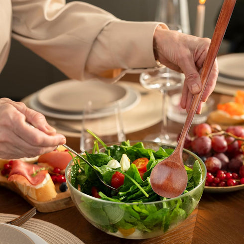 10.8 Inch Long Handle Wooden Spoons, Korean Spoon with Handle Spoon for Cooking, Wood Soup Spoons for Korean Food Soup Cooking Mixing Stirring Kit...