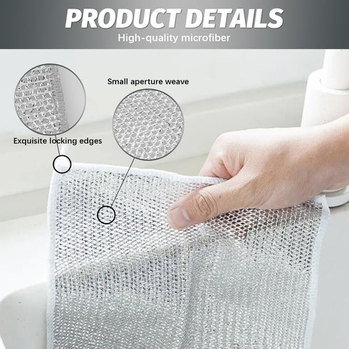 Nialnant 20 Pcs Wire Cleaning Cloth,Multipurpose Wire Dishwashing Rags for Wet and Dry,Non-Scratch Wire Dishcloth,Circularite Scrubbing Cloths for...