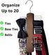 Umo Lorenzo Premium Wooden Necktie and Belt Hanger, Walnut Wood Center Organizer and Storage Rack with a Non-Slip Finish - 20 Hooks (Wooden)…...