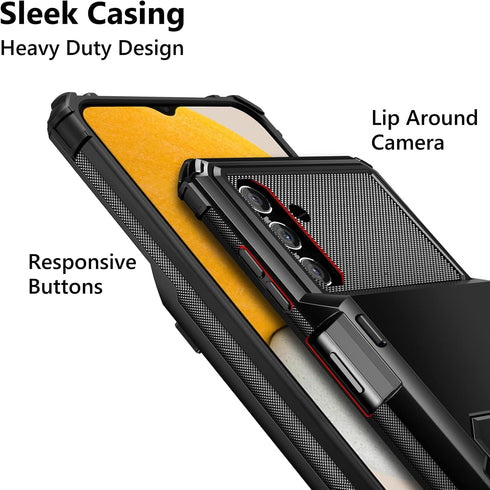 Vofolen for Galaxy A13 Case Wallet Cover 4-Card Credit Card Holder ID Slot Scratch Resistant Dual Layer Hybrid Protective Hard Shell Rugged TPU Bu...