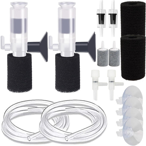 Portable Aquarium Filter, Internal Purifier Fish Tank Filter, Mini Aquarium Filter Air Driven Sponge Filter for Small Fish Tank 0.5-5 Gallon, Hous...