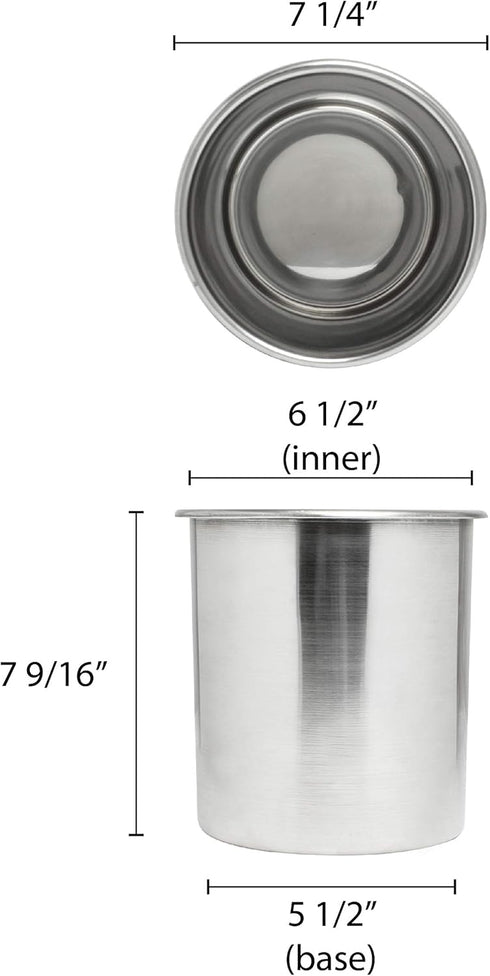 Thunder Group SLBM004 Bain Marie Pot 4-1/4 Quart Polished Exterior and Satin Interior...