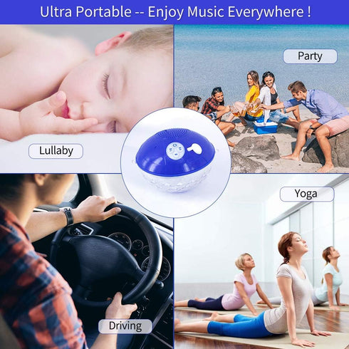Bluetooth Speakers with Colorful Lights, Portable Speaker IPX7 Waterproof Floatable, Built-in Mic,Crystal Clear Sound Speakers Bluetooth Wireless ...