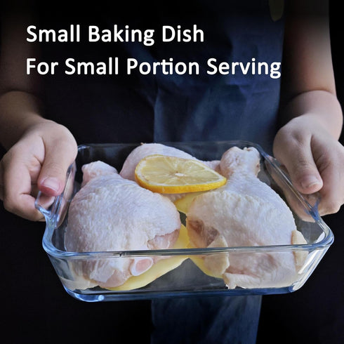 MINI- 6.5in Square Glass Baking Dish for Oven, Borosilicate Glass Casserole Dish, Glass Baking Pan for Air Fryer Oven...