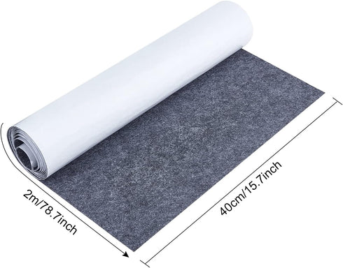 BENECREAT 15.5 x 78.5 Dark Gray Adhesive Felt Sheets Fabric Sticky Sheets Fabric Peel Stick for DIY Costume Making and Jewelry Box...