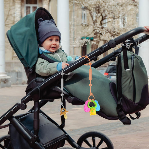 Pacifier Holder Clip for Baby: Toy Safety Straps 4pcs, Silicone Pacifier Strap for Boy Girl, Adjustable Baby Stroller Accessories for High Chairs,...