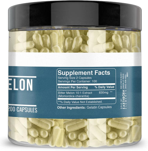 Earthborn Elements Bitter Melon 200 Capsules, Pure & Undiluted, No Additives...