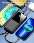 Portable Charger Power Bank - 15000mAh Fast Charging Powerbank with Built in USB-C(22.5W) and iOS(20W) Output Cable, LED Display Battery Pack for ...
