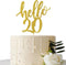 Hello 20 Cake Topper – 20th Birthday / 20th Anniversary Party Cake Decoration, 20th Birthday / 20th Anniversary Party Decorations Supplies (Gold, ...