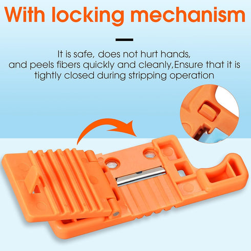 (2pcs) A-05 Orange Fiber Optic Stripper Tube Stripper Cable Ribbon Stripper 1.9-3.0mm with 1 spare blade Loose Buffer longitudinal Tube Stripper W...