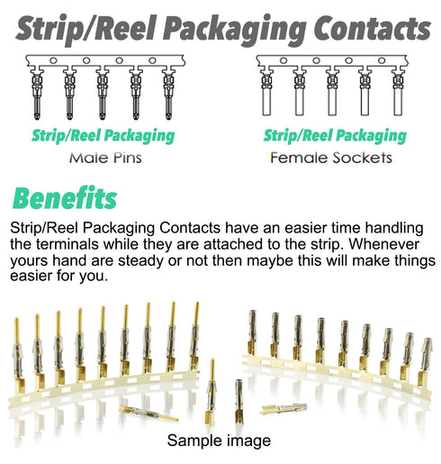 40 Pair) Molex 18-24 AWG Gauge Pins 0.062" Male and Female Pins Connector, Crimp style pin, 1561-(P901)L...