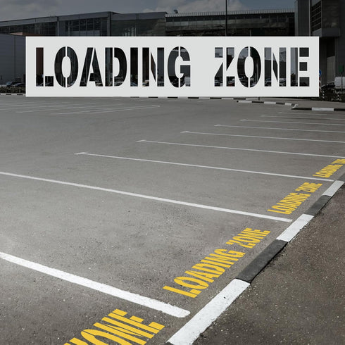 2pcs Loading Zone Stencils, 28.74x5.9 Inch Parking Lot Spray Stencils Reusable Letter Stencils Paint Stencils Warning Sign Stencils Floor Paint St...