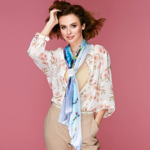 Sureio 6 Pcs Scarves for Women Lightweight Summer Floral Print Pattern Scarf for Women Dressy Long Thin Scarf Shawl(Elegant Style)...