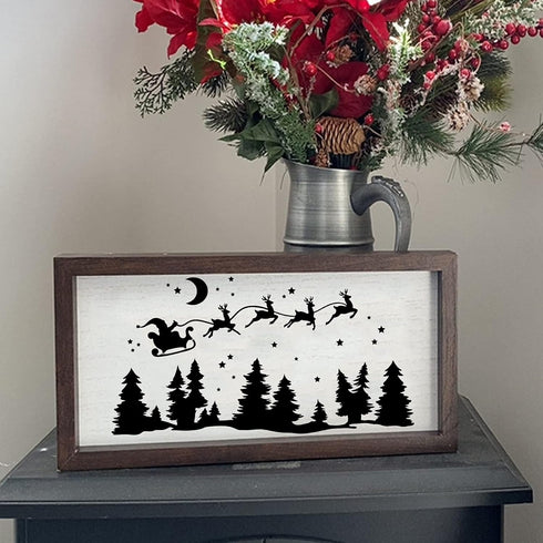 CINPIUK 14PCS Christmas Stencils Painting on Wood, Winter Holiday DIY Farmhouse Wood Signs North Pole Farm Fresh Christmas Tree Santa Reusable Tem...