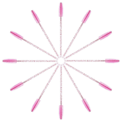 CHEFBEE 100PCS Disposable Eyelash Brush, Mascara Wands Makeup Brushes Applicators Kits for Eyelash Extensions and Eyebrow Brush with Container (Li...
