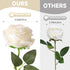 Tifuly White Roses Artificial Flowers -12 pcs Realistic Single Long Stem Fake Silk Roses Bouquet for Party Home Wedding Centerpiece Office DIY Dec...