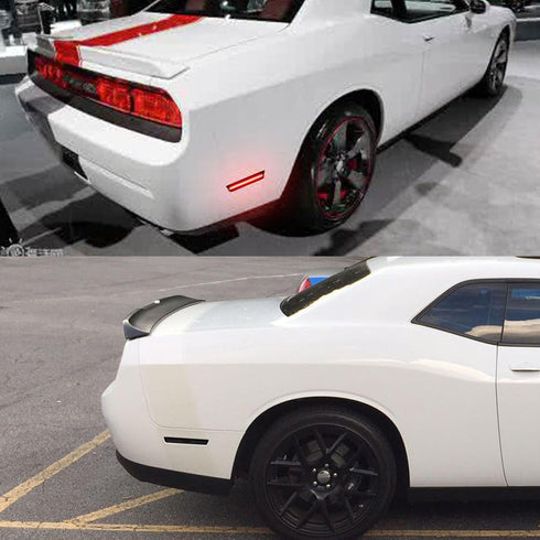 GTINTHEBOX 2PCS Smoked Lens Red LED Rear Bumper Side Marker Lights Lamps Replacement Kit for 2008-2014 Dodge Challenger & 2011-2014 Dodge Charger...