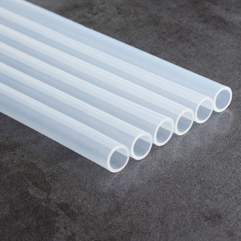 ALINK Extra Wide Reusable Clear Silicone Boba/Bubble Tea Straws, 14mm X 10" Larger Opening Flexible Smoothie Straws, Pack of 6 with Cleaning Brush...