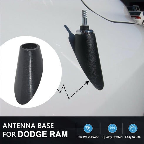 Anina Antenna Base Adapter Mount for Dodge Ram 1500 2500 3500 4500 5500 2009-2018 Antenna Ornament Car Radio Antenna Grommet Topper Bezel 5064395A...