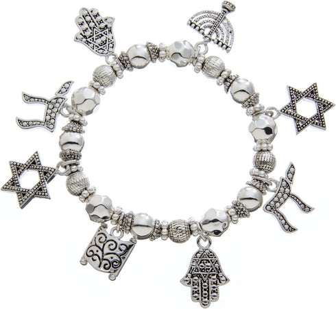 PammyJ Jewish Jewelry Hebrew Charm Stretch Bracelet...