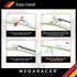 Mega Racer 24"+20" Wiper Blade, Automotive Replacement Windshield Wiper Blades For My Car, Windshield Wipers for Driver and Passenger Side, All Se...
