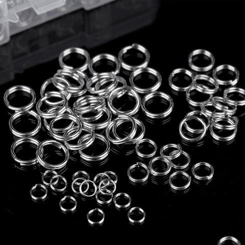 400 Pieces Premium 304 Stainless Steel Split Ring Double Jump Ring Small Key Chain Ring for Ornament Crafts, 4 Sizes(6mm 8mm 10mm 12mm Diameter)...