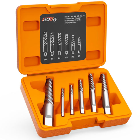 Screw Extractor Spiral Flute Bolt Remover Set Stripped Screw Remover Cr-MO Easy Out Bolt Extractor Set Gadgets for Men,Removing Stripped Studs Bro...