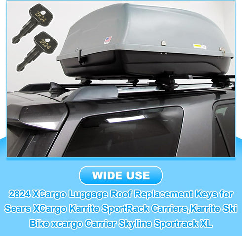 2824 X-Cargo Luggage Roof Replacement Keys,X-Cargo Roof Rack Key Karrite Ski Bike xcargo Carrier Skyline Sportrack XL,Replacement Keys for X-Cargo...