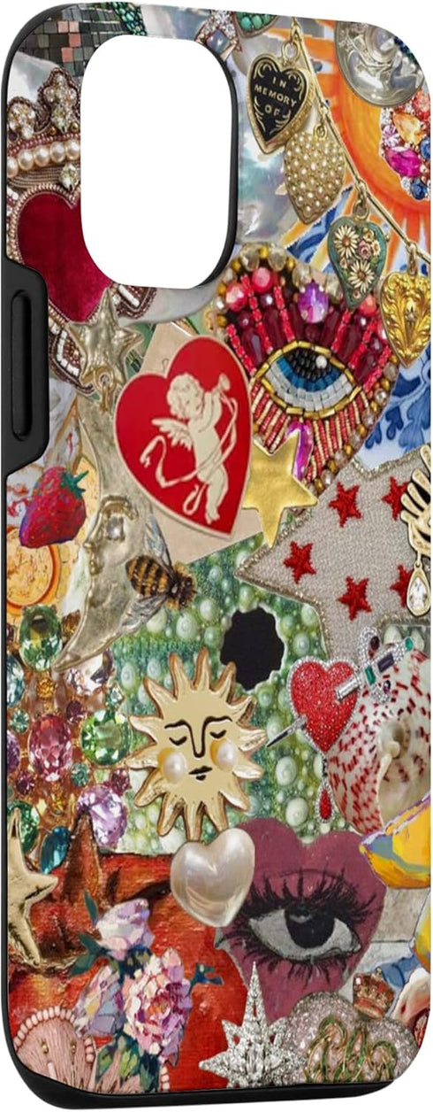 iPhone 13 Vintage Mosaic Charm Mosaic Tiles Mosaic PC Art Eye Sun Case...