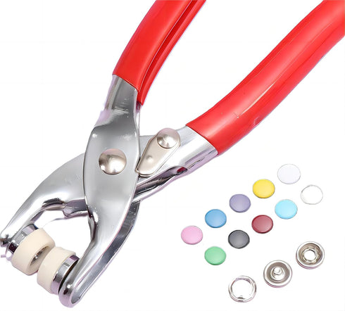 ZZYWWP 100 metal snaps for fabric, snap button kit with Button Pliers, 9.5mm snap buttons for Handmade DIY, Clothing Sewing, Handmade Crafts (10 C...