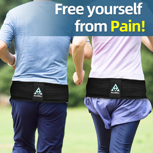 ALLWELL Sacroiliac Si Belt for Women and Men, Sciatica Ease, 3 IN 1 Back Brace for lower Back Support, Pelvis Lumbar Hip Pain Relief...