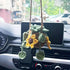 Car Hanging Ornament Cute Crochet Plant Rear view Mirror Pendant Decoration Handmade Knitted Mirror Hanging Car Interior Accessories Gardening Han...