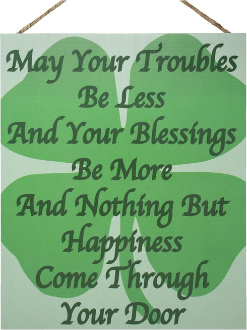 Irish Blessing Wooden Sign, May Your Troubles Be Less Wall Art, Irish Gifts, Irish Prayer Home Decor...