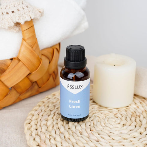 Fresh Linen Fragrance Oil - ESSLUX Aromatherapy Essential Clean Scented Oils for Diffuser, Massage, Soap, Candle Making Scents, Perfume, Home Frag...