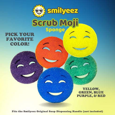 Scrub Moji Scrubbing Sponge (Set of 3) - (Purple) - Scrub Sponge Made with Temperature-Responsive Polymer Foam - Stain and Odor-Resistant Kitchen ...