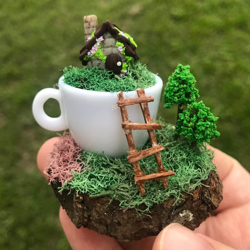 Honbay 10PCS Dollhouse Mini Coffee Cups White Plastic Coffee Cups Dollhouse Miniatures Food Kitchen Room Decoration Accessories Simulation Mini Co...