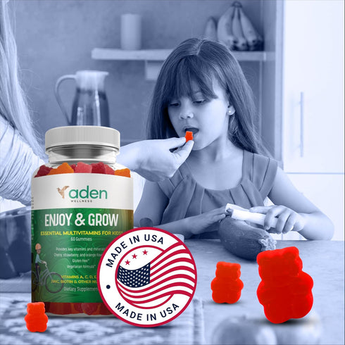 Multi B Vitamin Gummies for Kids – with B-Complex B6 B12 B9 (Folate) B7 (Biotin) B5 (Pantothenic Acid), A, C, D, E, Zinc, Iodine, Inositol – Energ...