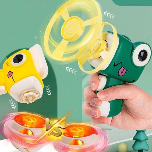 Outdoor Flying Toys Fruit Dinosaur Theme 3IN1Flying Disc Launcher Kids Toy Launcher with Outdoor Indoor Games Activities (Green)...