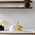 Home Decor Elephant Statues,1 Pair, Small Decorative Accents for Shelves, Livingroom and Bedroom, Gold and White...