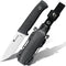 HX OUTDOORS Full Tang Camping Knife, 5CR15 MOV Stainless Steel Fixed Blade Survival Bushcraft Knife with Plastic Sheath (Black)...