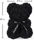 LINKLO Rose Bear Rose Teddy Bear -10 inch Artificial Rose Flower Bear, Gift for Wedding, Mothers Day and Anniversary, Including Transparent Gift B...