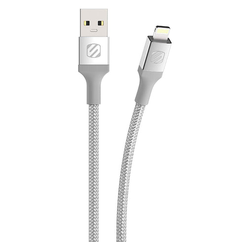 Scosche I3B4SR STRIKELINE Premium MFi Certified Lightning Charge & Sync Braided Cable for All Lightning Devices 4-ft. Silver...