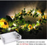 Fielegen 20 LED Artificial Sunflower Garland String Lights, 6.56ft Silk Sunflower Vines with 9 Flower Heads Battery Powered Fairy String Lights fo...