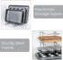 Smart Design Bakeware and Lid Storage Rack with 4 Compartment Dividers - Steel Metal Frame - Rust Resistant Finish - Cooking and Baking Pantry Org...