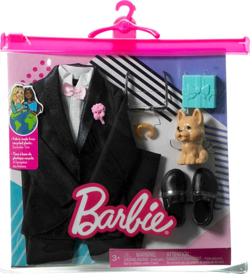 Barbie Ken Fashion Pack, Bridal Set with Groom Outfit for Ken Doll, Includes Tuxedo & Shoes, Puppy & 3 Accessories...