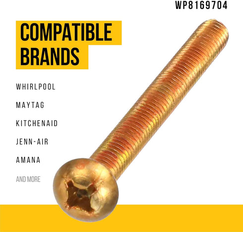 PartsBroz WP8169704 Microwave Top Mounting Screw - Compatible With Whirlpool Maytag KitchenAid Jenn-Air Microwave Washer - Replaces 8169704 415832...