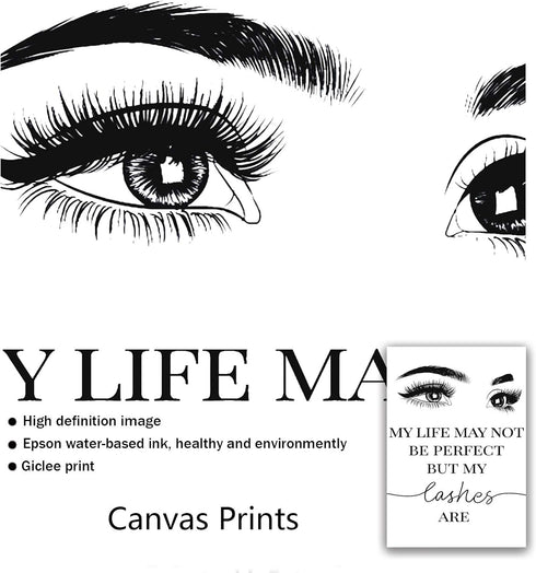 Beauty Salon Wall Decor Eyelashes Guide Poster Makeup Wall Art Decor Esthetician Gift Canvas Print Lash Bundle Fashion Wall Art Modern Artwork for...