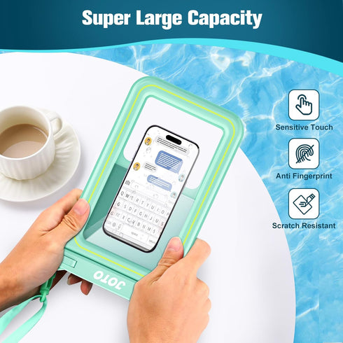 JOTO IP68 Large Waterproof Floating Phone Pouch, Big Float Dry Bag Cellphone Holder Case for iPhone 14 13 12 11 Pro Max Galaxy S23 Ultra S22 S21 W...