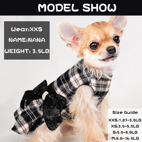 Plaid Dog Sweater for Small Dogs, Winter Fall Puppy Clothes for Small Dogs Girl, Fleece Small Dog Sweaters for Chihuahua Yorkie Teacup, Dog Sweate...