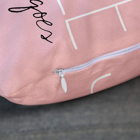 Emvency Set of 2 Throw Pillow Cover Cute Burlap Pink Sparkle Monogram Decorative Pillow Case Home Decor Square 16 x 16 Inch Pillowcase...